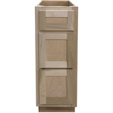 12 in. Vanity Drawer Base Cabinet in Unfinished Poplar | Shaker Style | 3 Drawer