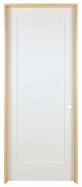 32 in x 80 in White 1-Panel Shaker Solid Core Primed MDF Prehung Interior Door