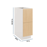 Modernform Cabinet Natural Oak 12" W X 34 1/2" H X 24" D 2 Drawer Base Cabinet