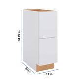 Modernform Cabinet Matte White 12" W X 34 1/2" H X 24" D 2 Drawer Base Cabinet