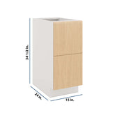 Modernform Cabinet Natural Oak 15" W X 34 1/2" H X 24" D 2 Drawer Base Cabinet