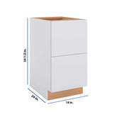 Modernform Cabinet Matte White 18" W X 34 1/2" H X 24" D 2 Drawer Base Cabinet