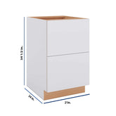 Modernform Cabinet Matte White 21" W X 34 1/2" H X 24" D 2 Drawer Base Cabinet