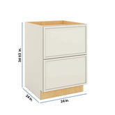 Modernform Cabinet Slim Dove White 24" W X 34 1/2" H X 24" D 2 Drawer Base Cabinet