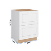 Modernform Cabinet White Shaker 24" W X 34 1/2" H X 24" D 2 Drawer Base Cabinet