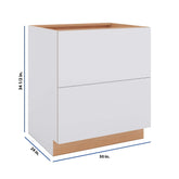 Modernform Cabinet Matte White 30" W X 34 1/2" H X 24" D 2 Drawer Base Cabinet