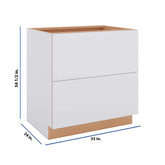 Modernform Cabinet Matte White 33" W X 34 1/2" H X 24" D 2 Drawer Base Cabinet