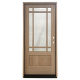 Prairie 3/0x6/8 Mahogany Prehung Front Door With 9 Marginal Lites