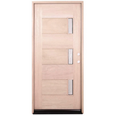 3/0x6/8 Mahogany Prehung Front Door With Three Line Glass