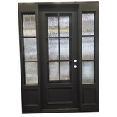 5/9x8/0 6 Lite Exterior Wrought Iron Prehung Door with Sidelites
