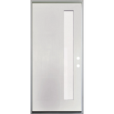 3/0x6/8 Single Prehung Fiberglass Primed Door with 1 Lite