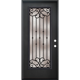 Blackburn 3/0x6/8 Single Prehung Fiberglass Door in Dark Brown