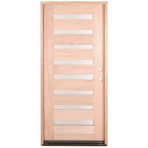 3/0x6/8 Mahogany Exterior Prehung Door | Modern 8 Lite