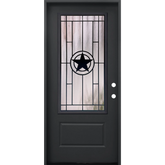 Texas Star 3/0x6/8 Single Prehung Fiberglass Door in Black