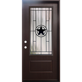 Texas Star 3/0x6/8 Single Prehung Fiberglass Door in Dark Brown