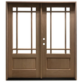 Prairie 6/0x6/8 Mahogany Prehung Front Double Door With 9 Marginal Lites