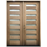 6/0x8/0 Mahogany Prehung Front Double Door | Modern 8 Lite