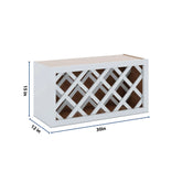 J&K White Shaker S8 Wine Rack - 30" W x 15" H x 12" D