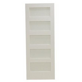 30 in x 80 in Shaker 5-Lite Frost Solid Core Primed MDF Interior Door Slab