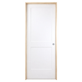30 in x 80 in White 2-Panel Shaker Solid Core Primed MDF Prehung Interior Door