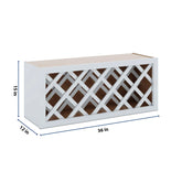 J&K White Shaker S8 Wine Rack - 36" W x 15" H x 12" D