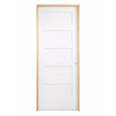 36 in x 80 in Shaker 5-Panel Solid Core Primed MDF Prehung Interior Door