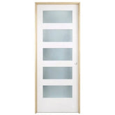 36 in x 80 in Shaker 5 Lite Solid Core Primed MDF Prehung Interior Door