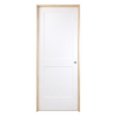 36 in x 80 in White 2-Panel Shaker Solid Core Primed MDF Prehung Interior Door