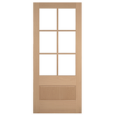 36x80 in Exterior Mahogany Door Slab | 6 Lite
