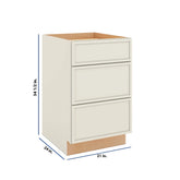 Modernform Cabinet Slim Dove White 21" W X 34 1/2" H X 24" D 3 Drawer Base Cabinet