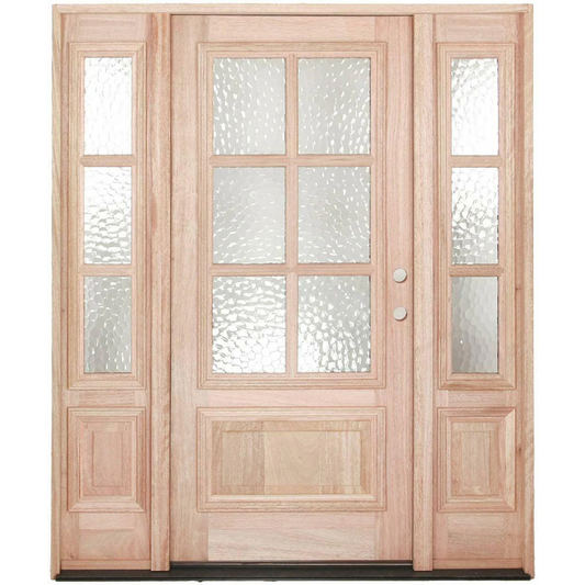 5/9x6/8 Exterior Mahogany Door 6 Lite with Sidelights