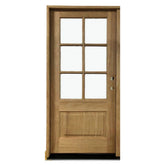 3/0x6/8 Mahogany Prehung Front Door With 6 Lites and No Moulding