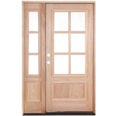 4/5x6/8 Exterior Mahogany Door with 6 Lites and One Sidelight
