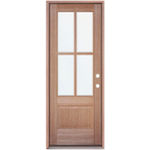 3 ft. x 6 ft. 8 in. Mahogany Classic 4 Lite Prehung Exterior Door