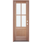 3 ft. x 6 ft. 8 in. Mahogany Classic 4 Lite Prehung Exterior Door