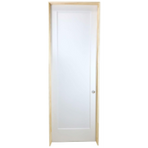 32 in x 96 in White 1-Panel Shaker Solid Core Primed MDF Prehung Interior Door