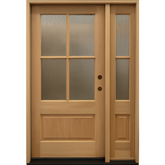 4/5x6/8 Exterior Mahogany Door with 4 Lites Without Trim and One Sidelight