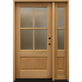 4/5x6/8 Exterior Mahogany Door with 4 Lites Without Trim and One Sidelight