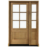 4/5x6/8 Exterior Mahogany Door with 6 Lites Without Trim and One Sidelight