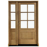 4/5x6/8 Exterior Mahogany Door with 6 Lites Without Trim and One Sidelight