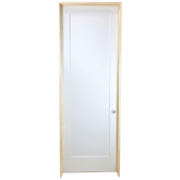 18 in x 96 in White 1-Panel Shaker Solid Core Primed MDF Prehung Interior Door