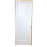 36 in x 80 in White 1-Panel Shaker Solid Core Primed MDF Prehung Interior Door