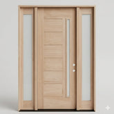 5 ft. 9 in. x 8 ft. Exterior Mahogany 1 Lite Door with Frosted Sidelites
