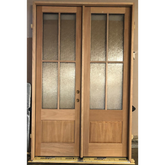 5/0x8/0 Exterior Mahogany Prehung Double Door | 4 Lite