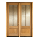 5/0x8/0 Exterior Mahogany Prehung Double Door | 4 Lite