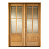 5/0x8/0 Exterior Mahogany Prehung Double Door | 4 Lite