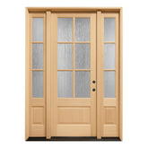 5/9x8/0 Exterior Mahogany Door 6 Lite with Sidelights with Panolock Multipoint Set