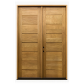 6/0x8/0 Exterior Mahogany 8 Panel Prehung Double Door Without Glass