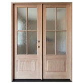 6/0x8/0 Exterior Mahogany Prehung Double Door | 4 Lite