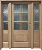 5/9x6/8 Exterior Mahogany Door 6 Lites Without Moulding with Sidelights